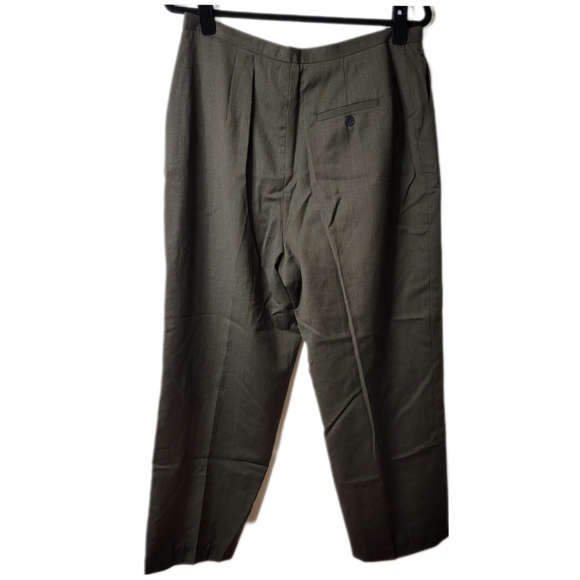 Jones New York Dark Olive 100% Wool Trouser Pants - Picture 2 of 6